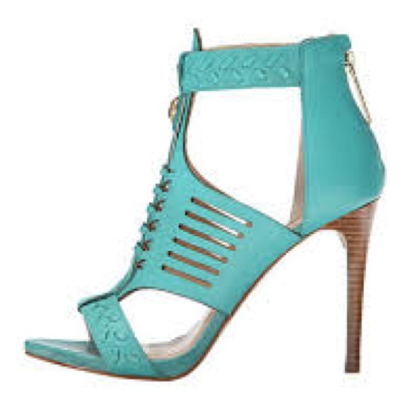 Guess GW Corale  Turquoise High Heel Sandals Sz-7 - Picture 2 of 13